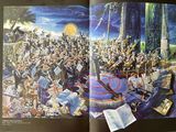 an open book with a picture of a concert scene