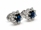 an image of a pair of blue sapphire and diamond earrings