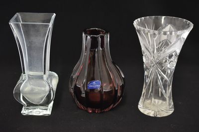 VILLEROY & BOCH, vase en cristal "violet" H: 18 cm, SEVRES F…