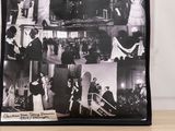 a black and white photo of a wedding party