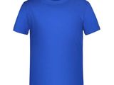 une image représentant un t-shirt bleu sur fond blanc