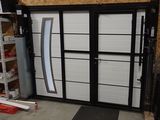 an image of a garage door with a sliding glass door