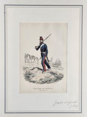le dessin d'un homme en uniforme tenant un fusil