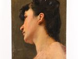 tableau représentant une femme avec un papillon dans les cheveux