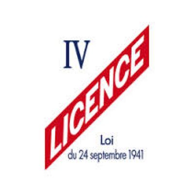 un logo rouge et blanc sur lequel figure le mot « licence »