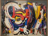 peinture représentant un cœur composé de plusieurs morceaux de papier