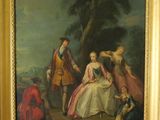 painting of a group of people in a wooded setting