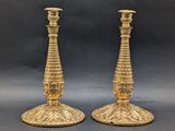 pair of antique brass candlesticks