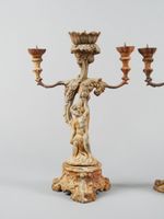 Paire de candélabres à trois lumières probablement en fonte … (photo 3)