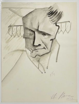 an image of a drawing of a man with a cigarette in his mouth