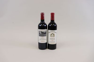 deux bouteilles de vin rouge posées l'une à côté de l'autre sur une surface blanche