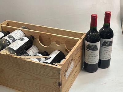 11 bouteilles Château l’Evangile 1993 Pomerol (caisse bois)