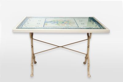 an image of a table with a map on top of it