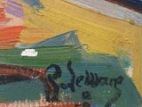 an image of a painting of a person riding a boat