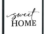une affiche en noir et blanc sur laquelle on peut lire « sweet home »
