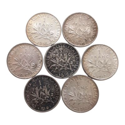 six pièces canadiennes différentes disposées en cercle sur un fond blanc