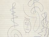 un dessin sur une feuille de papier sur laquelle figurent des inscriptions