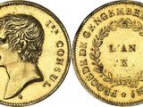 an image of a gold sovereign coin with a woman ' s face