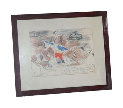 painting of a man riding a horse with a woman on it