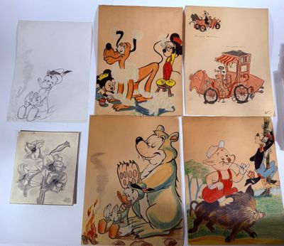 Ensemble de divers dessins de dessins animés, d'animaux, de …