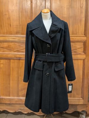 Manteau long noir - 50% laine - Taille 46  - Prix étiquette 250 Euros - Photo 1