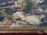 a picture of a painting of a woman on a boat