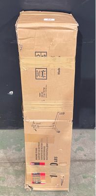 boxes stacked on top of each other on the ground