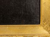 painting of a black and gold frame with a black background