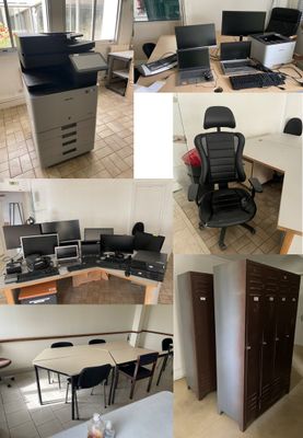 Lot de 5 tables conférence trapézoïdales en stratifié, une c…