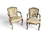 pair of louis xv style armchairs