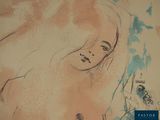 a drawing of a woman with long hair