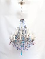 Paire de lustres en verre et plastique à l'imitation du verr…