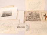 a lot of drawings and pictures on the table
