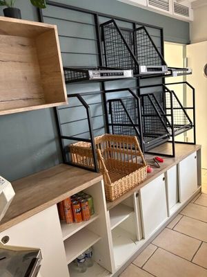 a laundry room with a washer and dryer in it