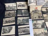 several old postcards of different types of buildings and buildings