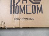 a cardboard box with a logo on it sitting on a table
