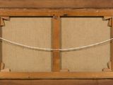 a picture of a wooden frame with a rope on it