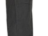 the pants are black and have silver buttons on them