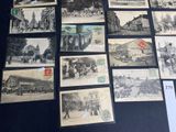 many old black and white photographs of people on the street