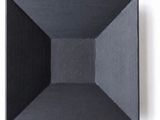 an empty black square plate on a white background