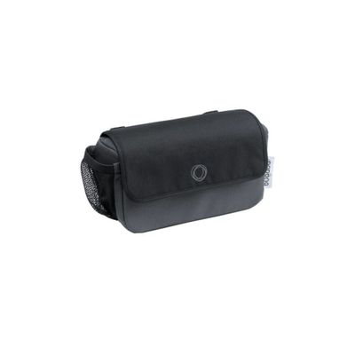 the black toilet bag is open and ready to be used
