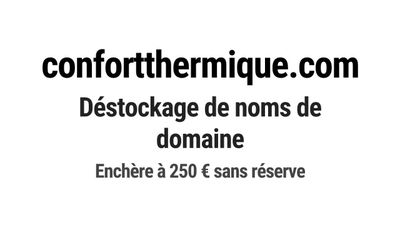 Nom de domaine confortthermique.