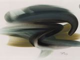 une image représentant une peinture d'une vague noire et jaune