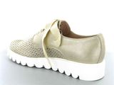 chaussures pour femme beiges et blanches, ornées d'un nœud sur le côté