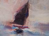 une peinture d'un voilier dans l'eau