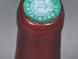 a close up of a bottle of wine with a label on it