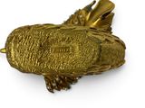 gold plated fish brooch with pearls and pearls in its mouth