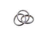 two silver rings on a white background with a white background