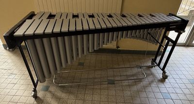 an image of a musical instrument on wheels in a room