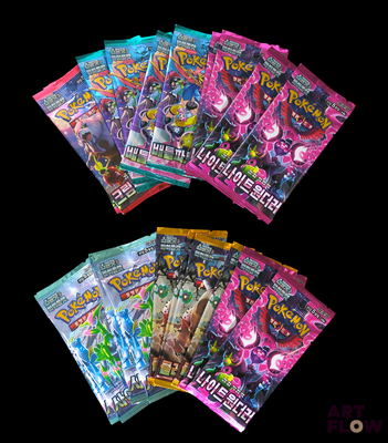a lot of pokemon cards on a black background